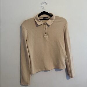 Zara Beige Button Down Sweater